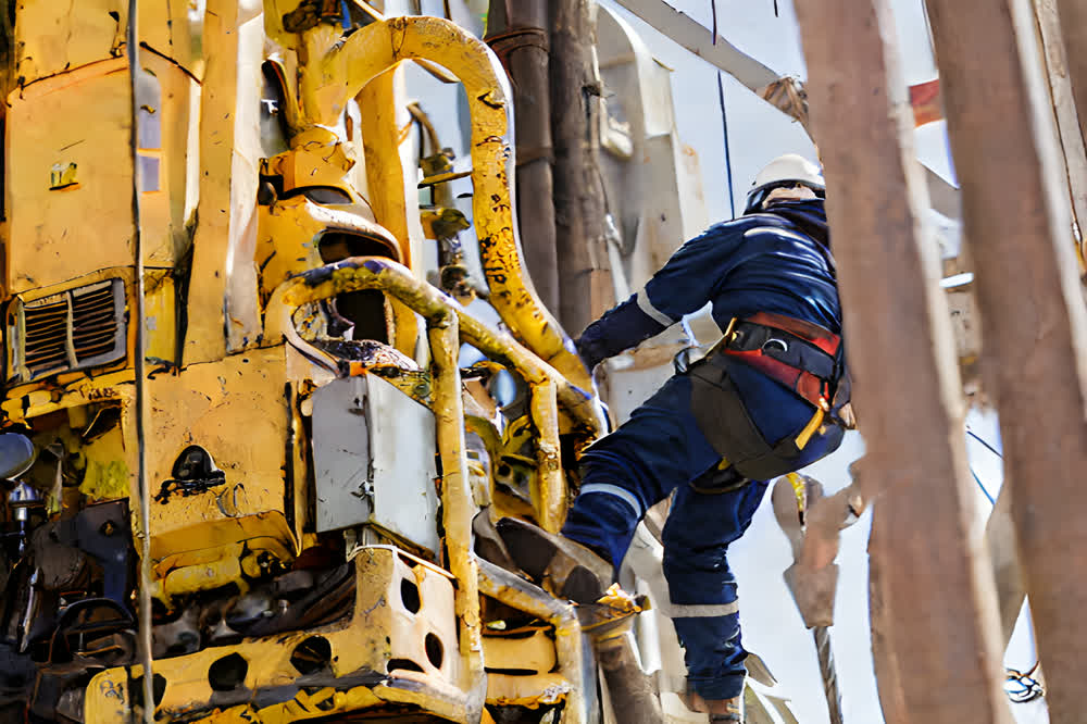 Crew training and safety briefing on site